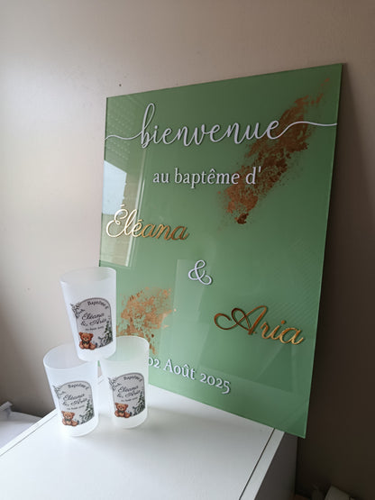 Panneau de Bienvenue feuille d'or