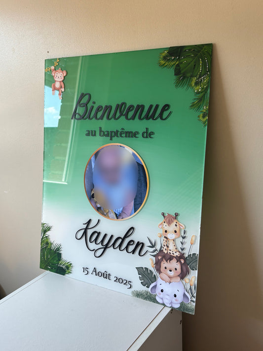 Panneau de Bienvenue avec photo