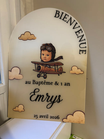 Panneau de Bienvenue forme arche