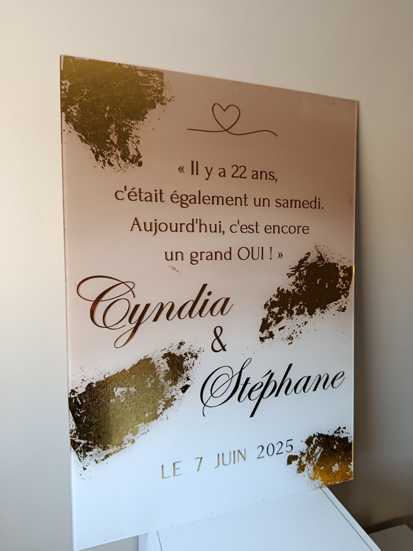 Panneau de Bienvenue feuille d'or